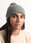 Women's Merino Cable Knit Beanie with Pom