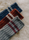 Women's Cashmere Double Stripe Crew Sock
